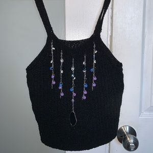 One of a Kind Hand Beaded Tank Top
